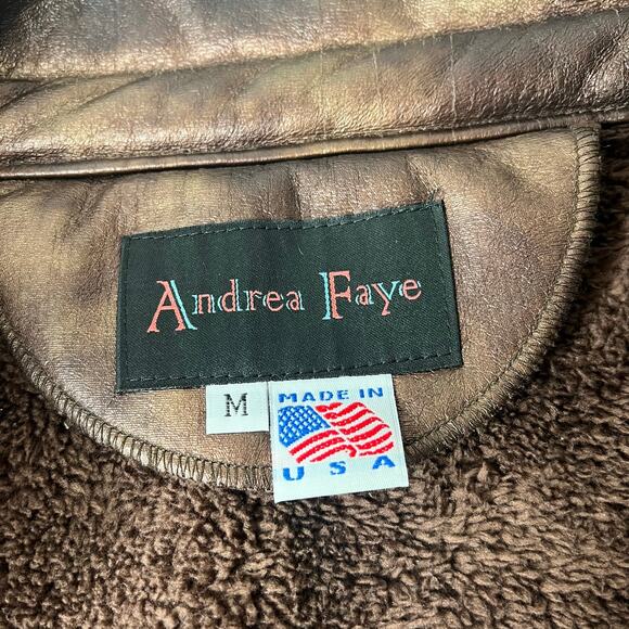 VTG Andrea Faye Women's Metallic Bronze Zip-Up Puffer Vest Sz M Western USA 90s - Picture 12 of 16